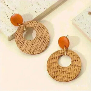 Bohemian Rattan Dangle Earrings